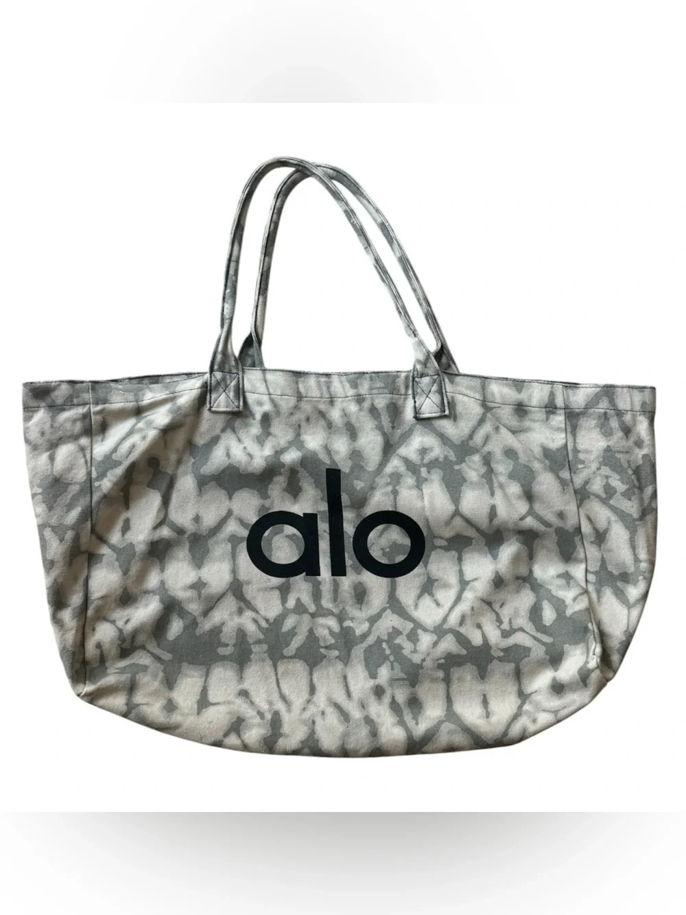ALO Yoga Gray Tie-Dye Canvas Tote